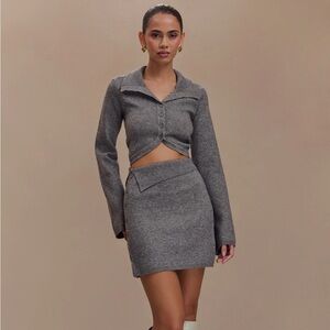 Meshki Charcoal Gray Annabelle Knit Mini Skirt - XS (NWT)